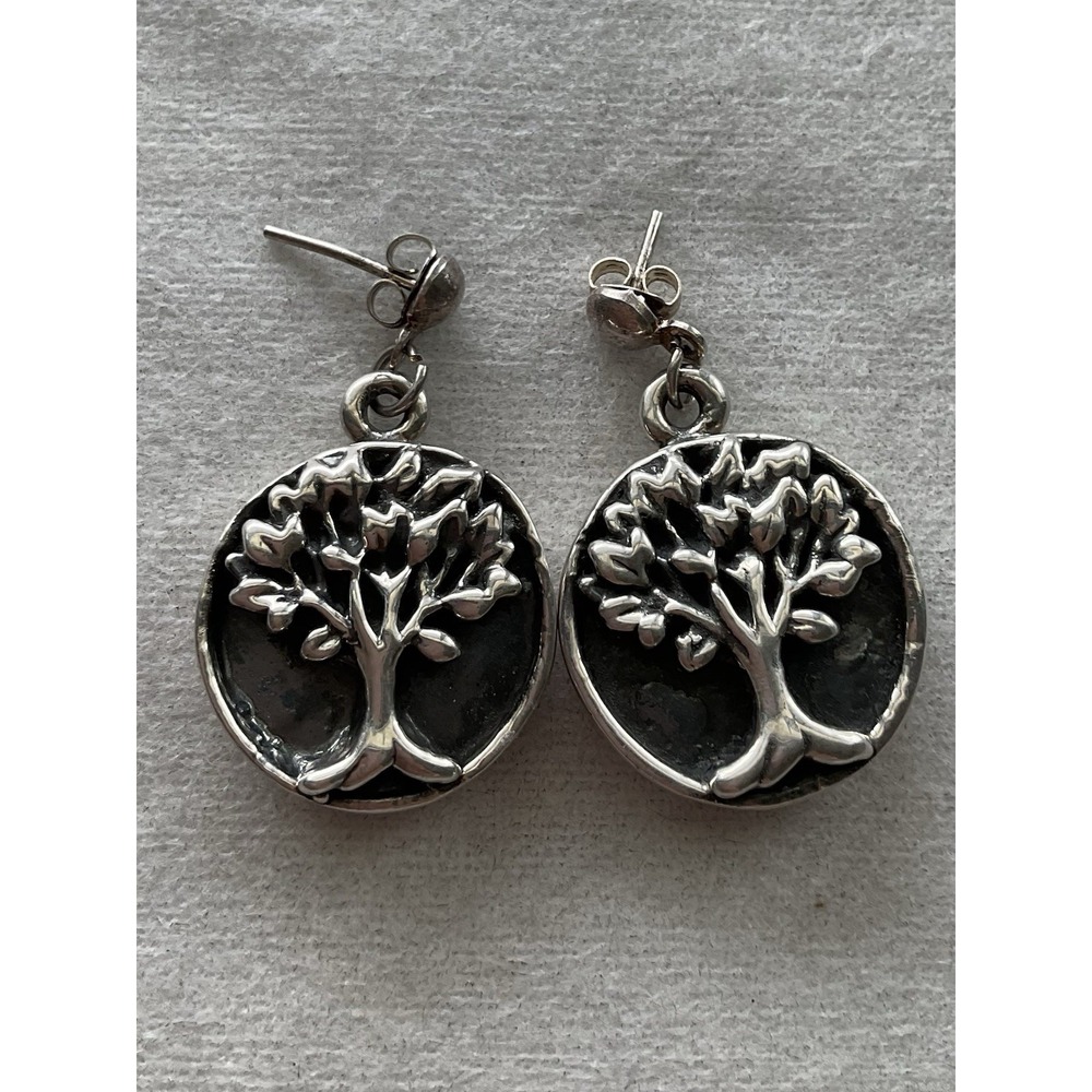 sterling silver earrings 925 Celtic Tree of Life Vintage Estate Jewelry